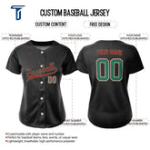 Custom Black Full Button Mexico Baseball Jersey for Women